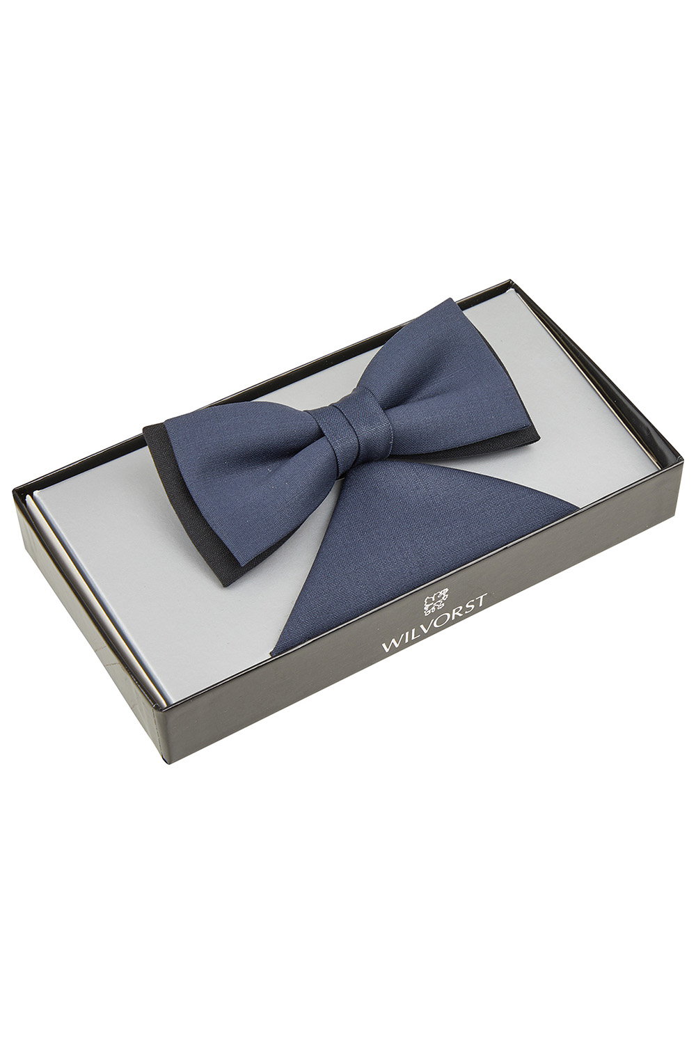 WILVORST kék csokornyakkendő és díszzsebkendő díszdobozban 441200-35 Modell 0429