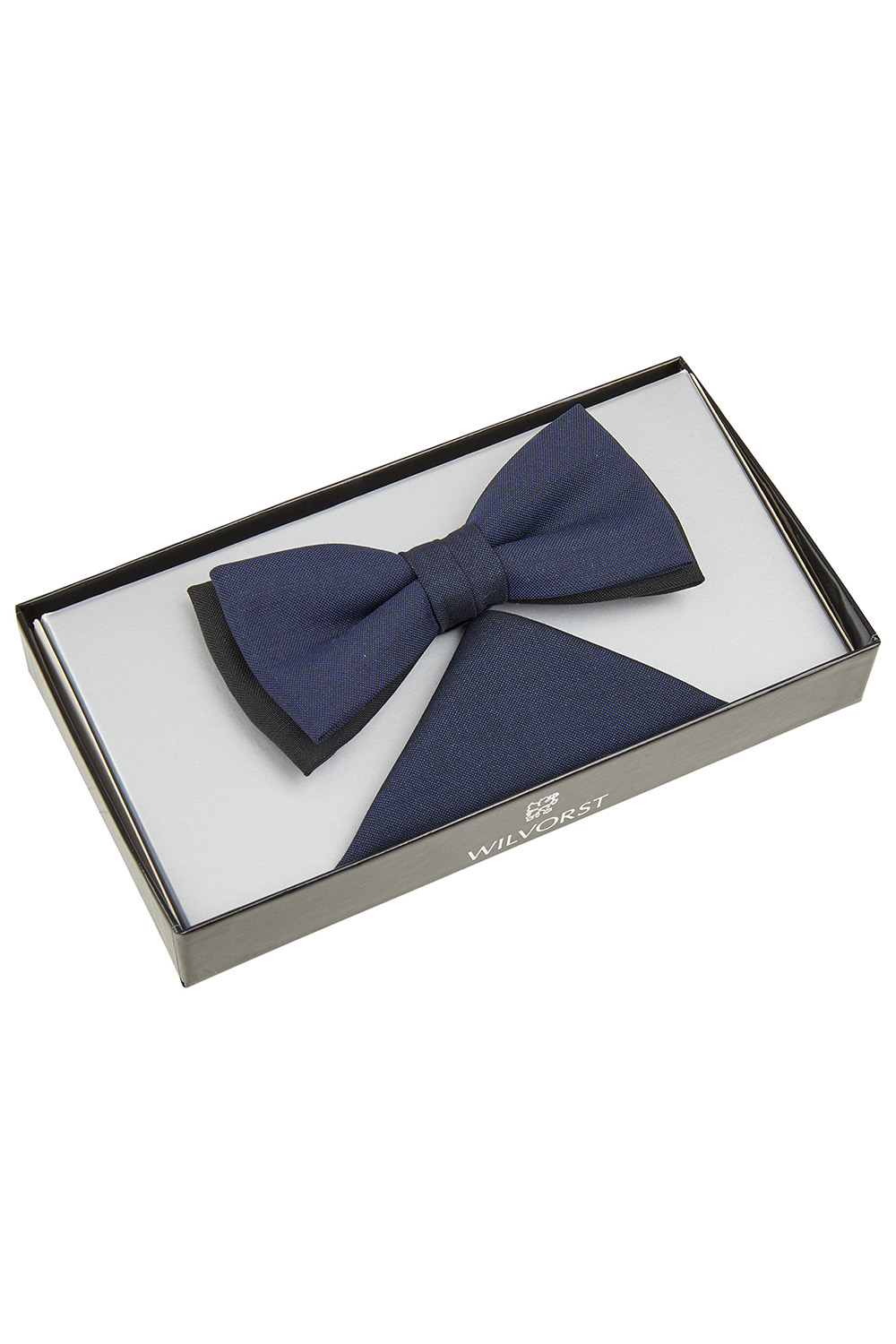 WILVORST kék csokornyakkendő és díszzsebkendő díszdobozban 471201-32 Modell 0429