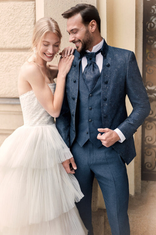 TZIACCO slim fit kék esküvői öltöny 521202-30