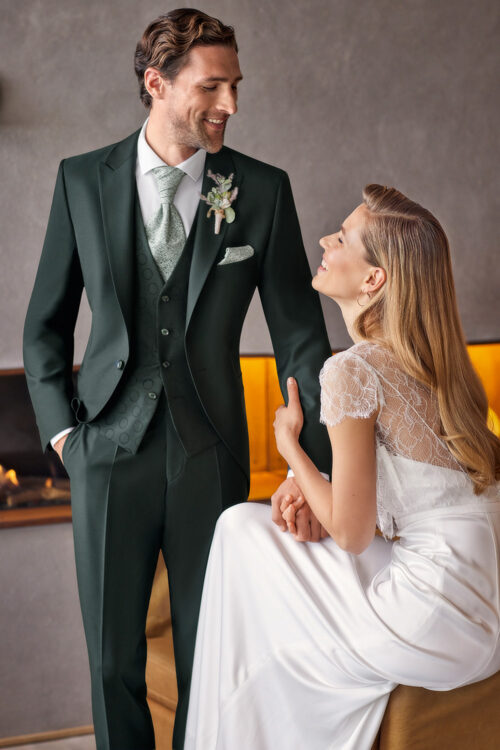 WILVORST slim fit sötétzöld esküvői öltöny 431107-40