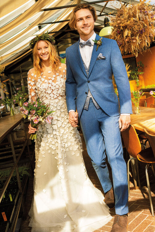 WILVORST slim fit kék esküvői öltöny 441107-34