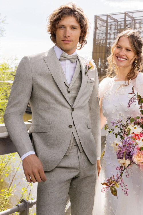WILVORST modern fit szürke esküvői öltöny 451107-27