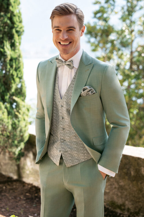 WILVORST slim fit világoszöld esküvői öltöny 447103-46