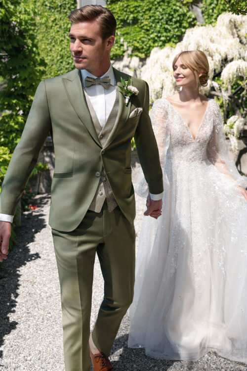 WILVORST slim fit zöld esküvői öltöny 451103-44