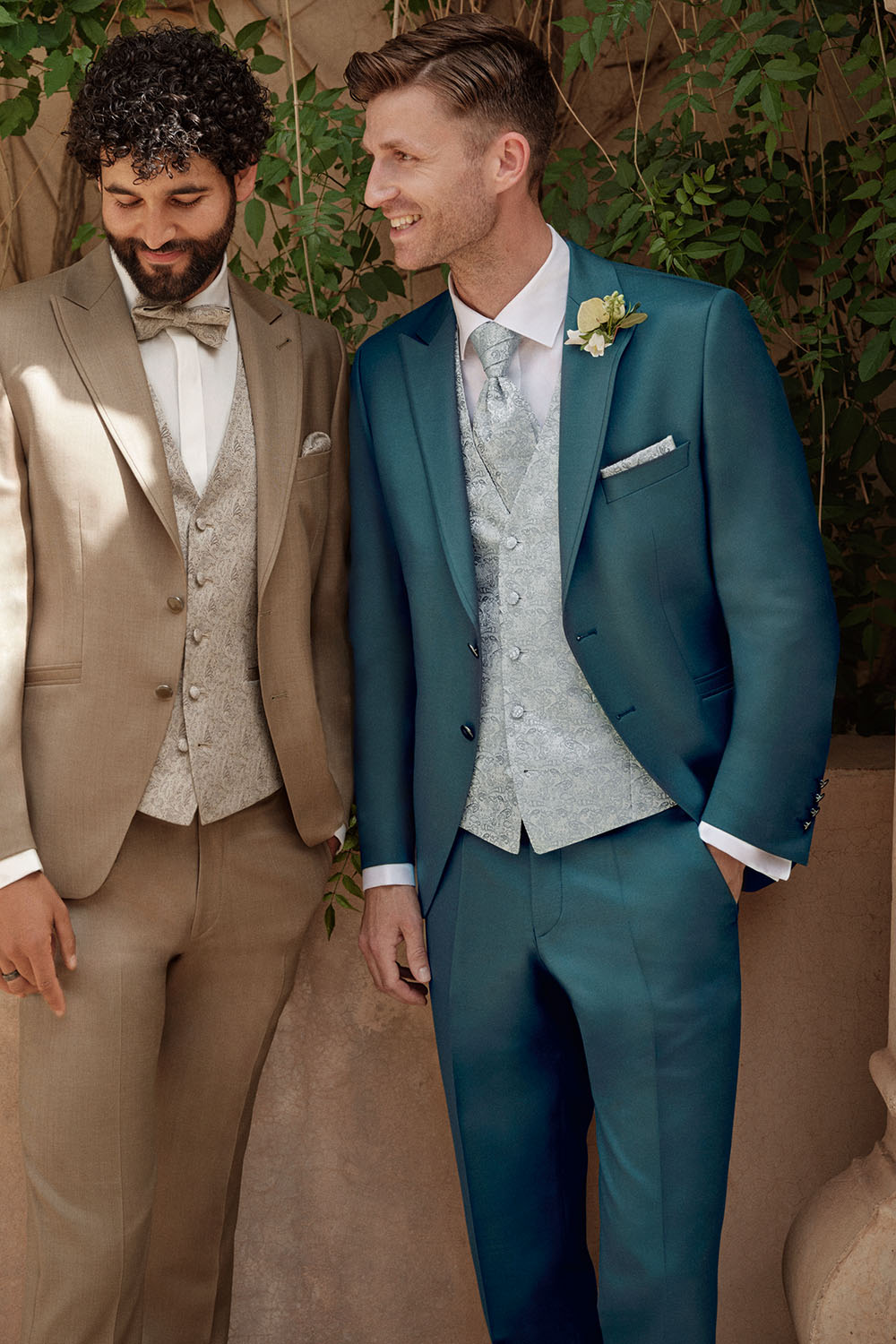 WILVORST slim fit zöld esküvői öltöny