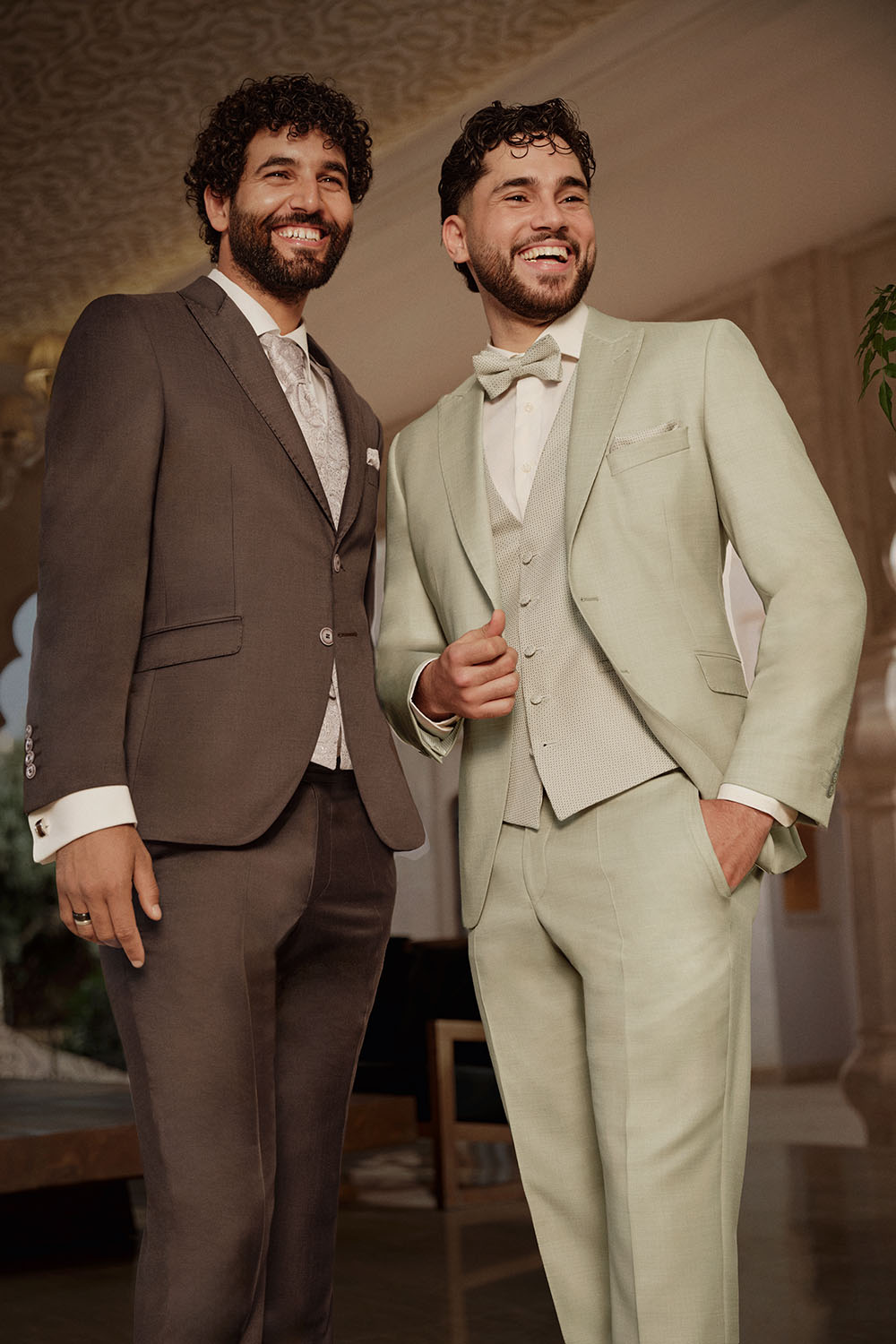 WILVORST slim fit világoszöld esküvői öltöny