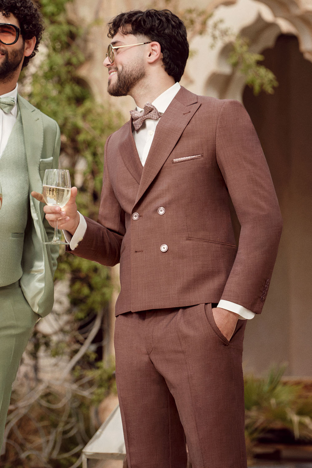 WILVORST slim fit téglavörös esküvői öltöny